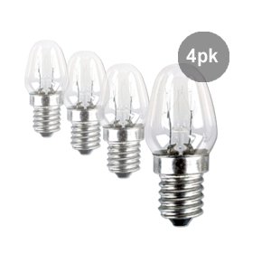 E12 Light Globe Warm White - 4 Pack